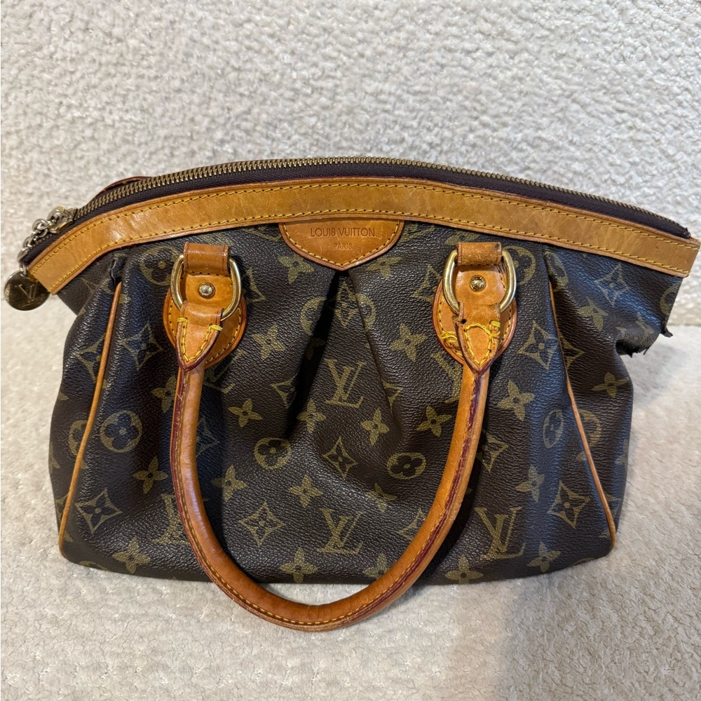 Authentic Louis Vuitton Dark Brown Monogram Canvas Tivoli